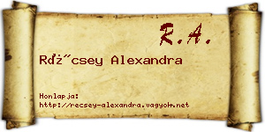 Récsey Alexandra névjegykártya