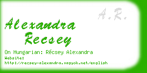 alexandra recsey business card