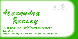 alexandra recsey business card